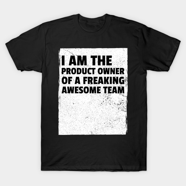 I am the product owner of a freaking awesome team T-Shirt by Salma Satya and Co.